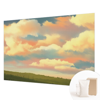 Luxe fotobehang met een print van hemelwolken