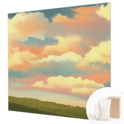 Luxe fotobehang met een print van hemelwolken