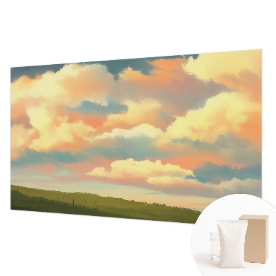 Luxe fotobehang met een print van hemelwolken