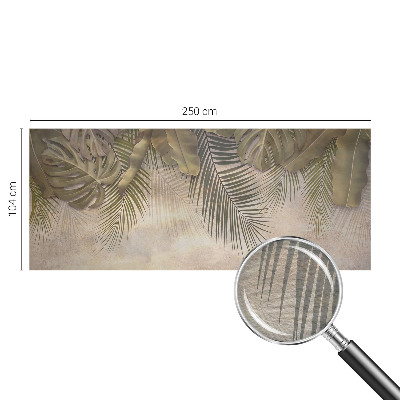Behang met print met tropische bladeren als dessin