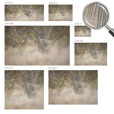 Behang met print met tropische bladeren als dessin