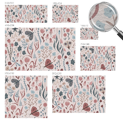 Muur behang Bloemen en insecten