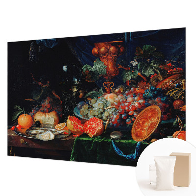 Fotobehang voor slaapkamer met een overvloed aan fruit als dessin