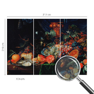 Fotobehang voor slaapkamer met een overvloed aan fruit als dessin