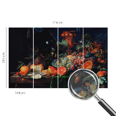 Fotobehang voor slaapkamer met een overvloed aan fruit als dessin