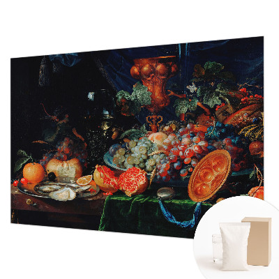 Fotobehang voor slaapkamer met een overvloed aan fruit als dessin