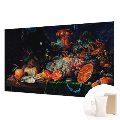 Fotobehang voor slaapkamer met een overvloed aan fruit als dessin