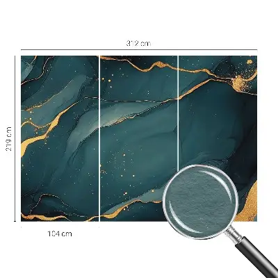 Fotobehang voor de slaapkamer met een donkerblauwe abstracte print