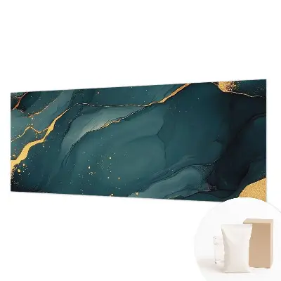 Fotobehang voor de slaapkamer met een donkerblauwe abstracte print