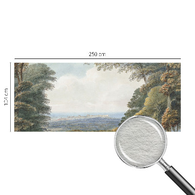 Hoogwaardig fotobehang met een bebost landschap