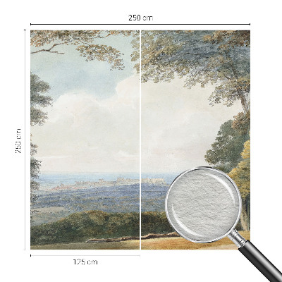 Hoogwaardig fotobehang bebost landschap