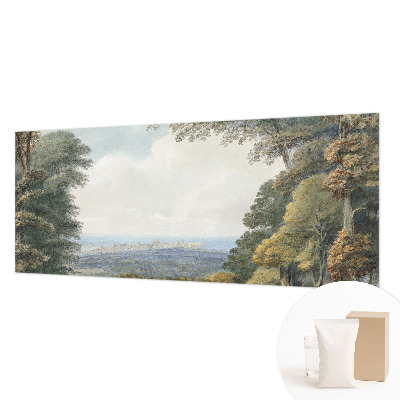 Hoogwaardig fotobehang met een bebost landschap