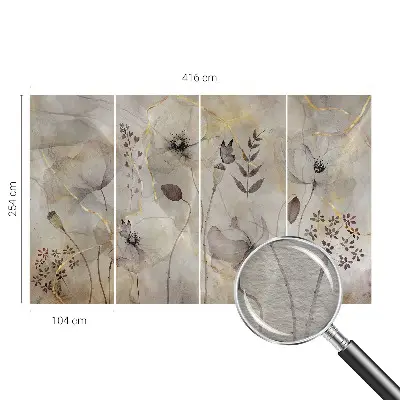 Fotobehang vlies met tere bloemen