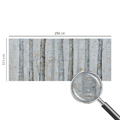 Vliesbehang fotobehang woonkamer Berkenbomen