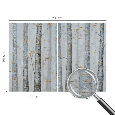 Vliesbehang fotobehang woonkamer Berkenbomen