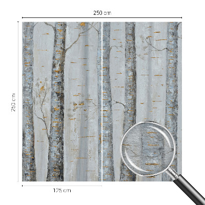 Vliesbehang fotobehang woonkamer Berkenbomen