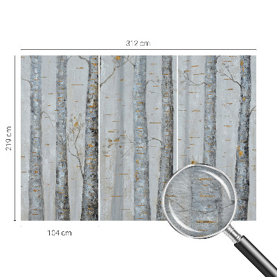 Vliesbehang fotobehang woonkamer Berkenbomen