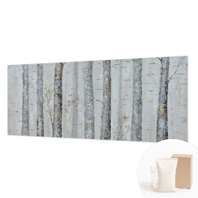 Vliesbehang fotobehang woonkamer Berkenbomen