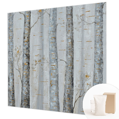 Vliesbehang fotobehang woonkamer Berkenbomen