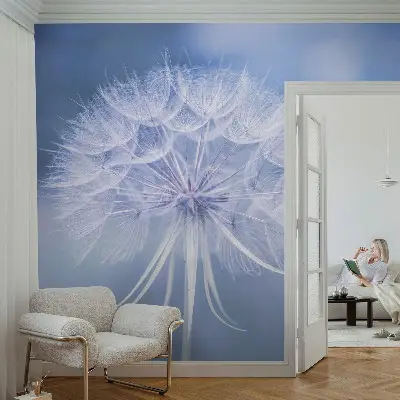 Muurbehangen met een blauw dessin