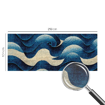 Fotobehang op maat met een patroon van blauwe golven