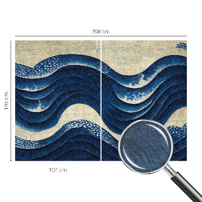Foto behang op maat met een ontwerp van oceanische vormen
