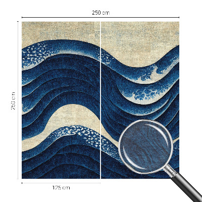 Foto behang op maat met een ontwerp van oceanische vormen