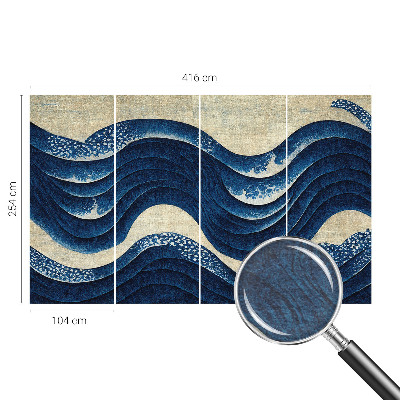 Foto behang op maat met een ontwerp van oceanische vormen
