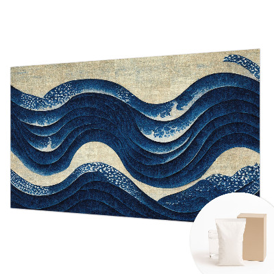 Foto behang op maat met een ontwerp van oceanische vormen