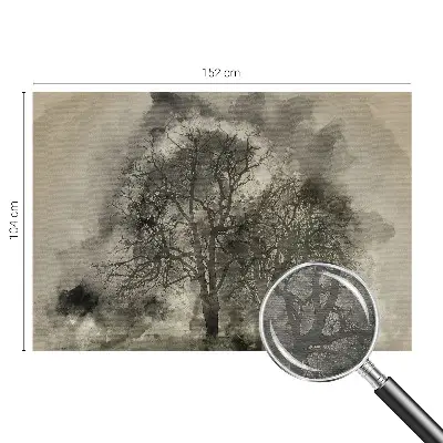 Fotobehang naadloos met een mysterieuze bomenprint