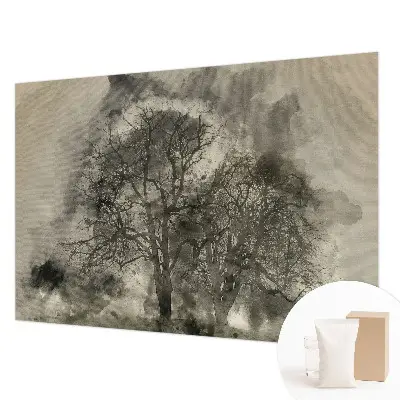 Fotobehang naadloos met een mysterieuze bomenprint