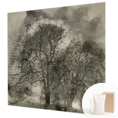 Fotobehang naadloos met een mysterieuze bomenprint