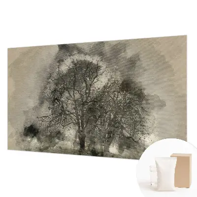Fotobehang naadloos met een mysterieuze bomenprint