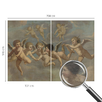 Naadloos fotobehang met engelachtige figuren