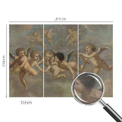 Naadloos fotobehang met engelachtige figuren