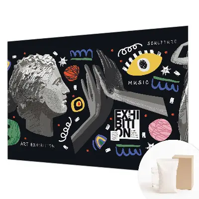 Fotobehang woonkamer met een kleurrijke afbeelding voor in de woonkamer