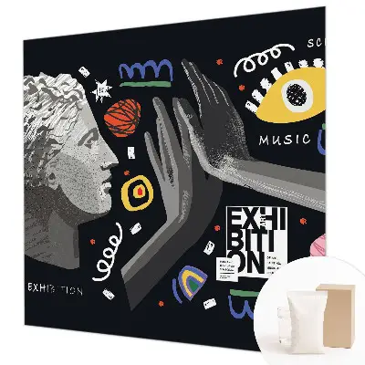 Fotobehang woonkamer met een kleurrijke afbeelding voor in de woonkamer