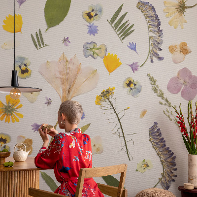Fotobehang voor de slaapkamer met lentebloemen als motief