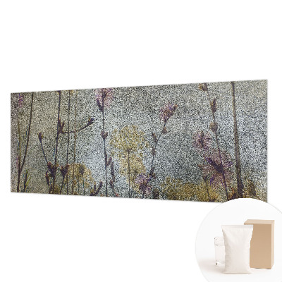 Fotobehang voor slaapkamer met een print van wilde bloemen