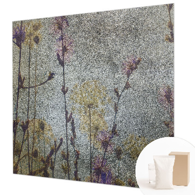 Fotobehang voor slaapkamer met een print van wilde bloemen