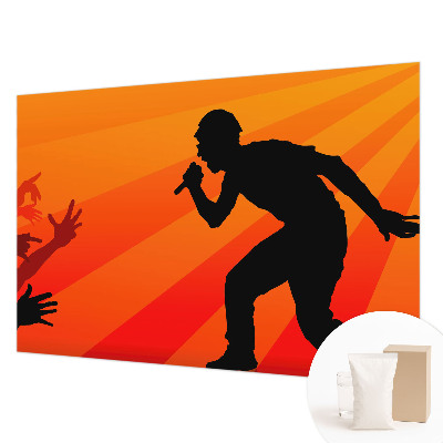 Fotobehang voor de woonkamer met een ritmische scène