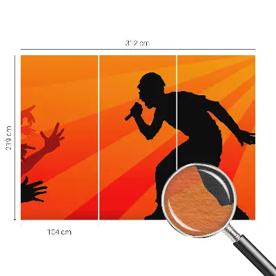 Fotobehang voor de woonkamer met een ritmische scène