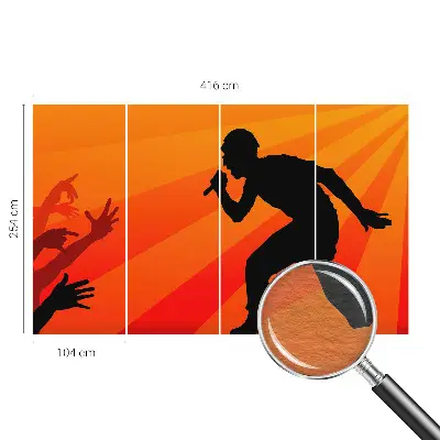 Fotobehang voor de woonkamer met een ritmische scène
