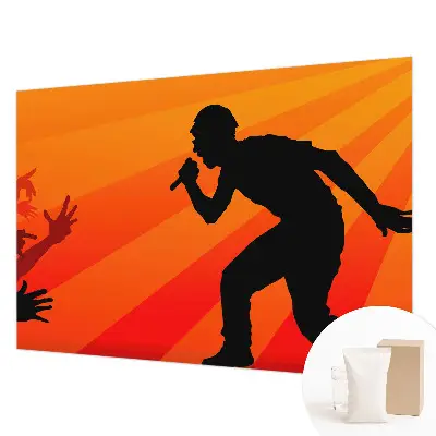 Fotobehang voor de woonkamer met een ritmische scène
