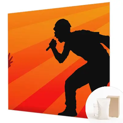 Fotobehang voor de woonkamer met een ritmische scène