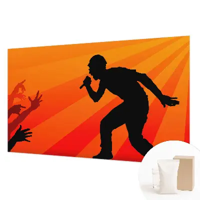 Fotobehang voor de woonkamer met een ritmische scène