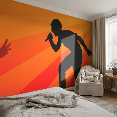 Fotobehang voor de woonkamer met een ritmische scène