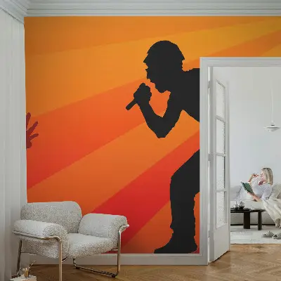 Fotobehang voor de woonkamer met een ritmische scène