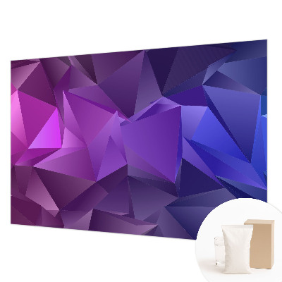 Modern fotobehang voor de woonkamer met paarse driehoekjes als patroon