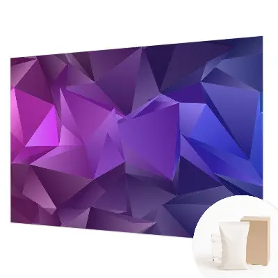 Modern fotobehang voor de woonkamer met paarse driehoekjes als patroon